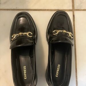 Express Black and Gold Classic Loafers